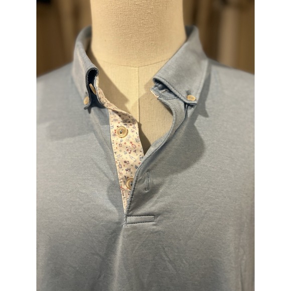 Peter Millar Summer Comfort Xl Polo Golf Shirt Blue - Picture 2 of 4